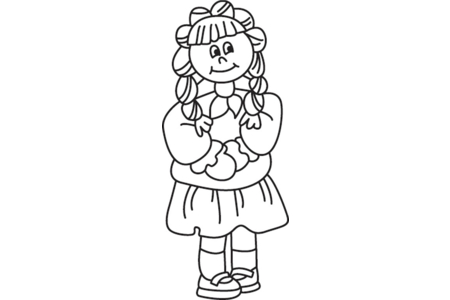 Coloriage Poupée 25 – 10doigts.fr